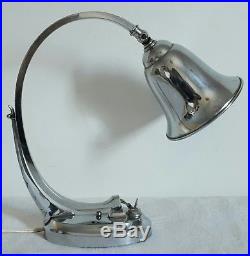 Lampe orientable métal chromé 1930 Art Deco