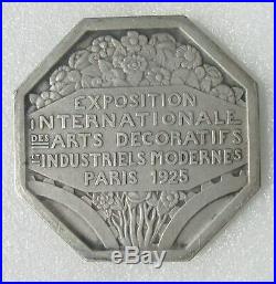 MEDAILLE ARGENT ART DECO EXPOSITION ARTS DECORATIFS PARIS 1925 graveur TURIN