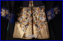 Magnifique Kimono brodé cannetille or et argent Chine Circa 1920 Art Deco robe