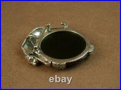 Magnifique Pendentif/ Broche Ancien Epoque Art Deco Argent Onyx Decor Panthere