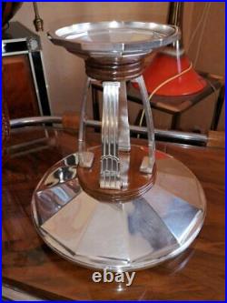 Magnifique centre de table coupe métal argenté art déco Durousseau et Raynaud