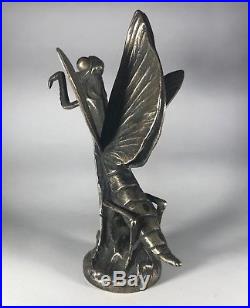 Mascotte automobile animalière bronze art deco argenté