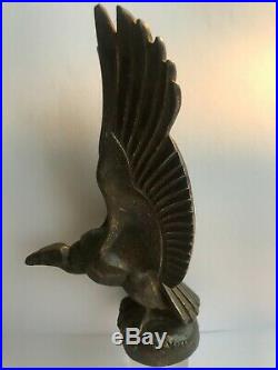 Max Le Verrier Un Aigle En Bronze Argenté Art Déco Mascotte De Voiture