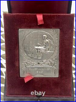 Médaille Plaque Art Deco Nouveau En Argent Silver Medal Rasumny