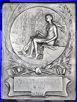 Médaille Plaque Art Deco Nouveau En Argent Silver Medal Rasumny