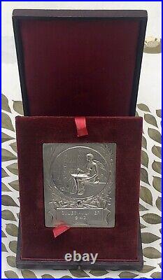 Médaille Plaque Art Deco Nouveau En Argent Silver Medal Rasumny