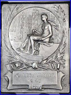 Médaille Plaque Art Deco Nouveau En Argent Silver Medal Rasumny