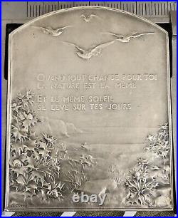 Médaille Plaque Art Deco Nouveau Nouveau Silver Medal En Argent Dupre Poids 87,9