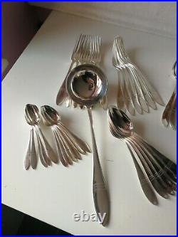 Ménagère 37 pièces en métal argenté Christofle modèle Atlantique, Art-Déco