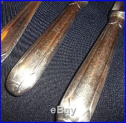 Ménagère 38 pièces Art Déco en métal argenté, cuillères fourchettes couteaux
