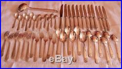 Menagere Complete Metal Argentee 49 Pieces Style Art Deco An 1950 + Ecrin