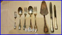 Ménagère, couteaux, fourchettes en métal argenté orfèvre Frionnet Art-déco 1930