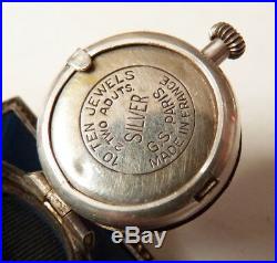 Montre de sac en laque et ARGENT massif silver bag watch ART DECO 1925 G. S