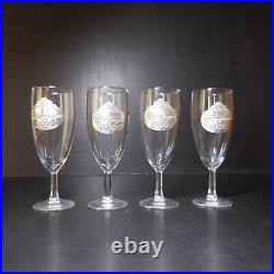N23.388 art déco table 4 flutes Champagne Luminarc France 2000 cristal argent