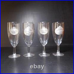 N23.388 art déco table 4 flutes Champagne Luminarc France 2000 cristal argent