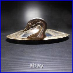 N9651 plateau serviteur vide-poche bijoux métal argenté art déco table canard