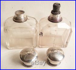 Nécessaire de toilette en argent et cristal vers 1910 flacons parfum pot Minerve