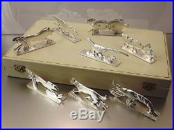Orbrille Coffret 12 Porte Couteaux Figuratifs Animaliers Art Deco Metal Argente