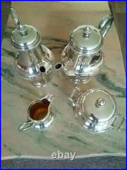 Orfevrerie GALLIA (Charles Christofle) Service a thé et café en metal argenté