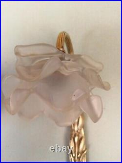 Paire d'Appliques ART DECO en BRONZE et TULIPES en verre