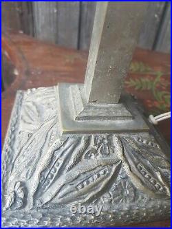 Pied De Lampe Art Deco- Bronze Argente