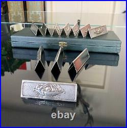 Porte Couteaux Art Déco en Métal Argenté Accessoires de table Service Vintage
