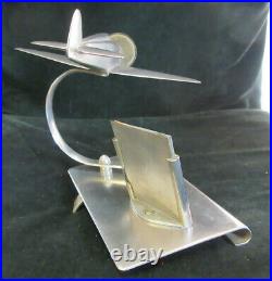 Porte photo en aluminium pour bureau art déco avec avion