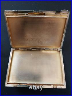 Poudrier Art Deco Argent 800 Laque Silver Black Enamel Compact Case France Rare