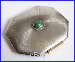 Poudrier argent massif silver Sterling powder box Vers 1930 Art Deco Italie