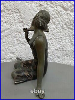 REGULE S. MILAN SALVATORE MELANI femme à l'éventail ART DECO statuette