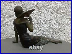 REGULE S. MILAN SALVATORE MELANI femme à l'éventail ART DECO statuette