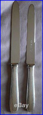 RENEKA 12 Couteaux métal argenté & lames Inox à filets contour style art déco