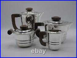 Rare Service The Cafe En Argent Massif Poincon Minerve 1 Er Titre Art Deco