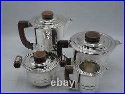 Rare Service The Cafe En Argent Massif Poincon Minerve 1 Er Titre Art Deco