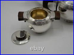 Rare Service The Cafe En Argent Massif Poincon Minerve 1 Er Titre Art Deco