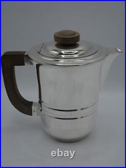 Rare Service The Cafe En Argent Massif Poincon Minerve 1 Er Titre Art Deco