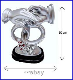 Résine Couple Miniature Figurine Couple Cadeau Modèle Argent, 10 x 8 X 6 CM