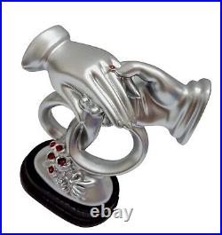 Résine Couple Miniature Figurine Couple Cadeau Modèle Argent, 10 x 8 X 6 CM