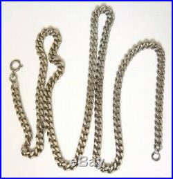 Sautoir Chaine COLLIER ARGENT massif bijou ancien silver chain necklace 34 gr