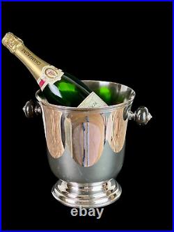Seau A Champagne Art Deco De La Maison Christofle En Métal Argenté Et Ebene