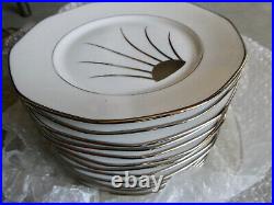 Service Dessert Art Déco 12 Assiettes & Plat Porcelaine Limoges Soleil Argent