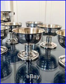Service à Dessert Glace Art Déco métal argenté Coupe Coupelles Bakélite