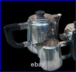 Service à thé / café en métal argenté vers 1930 période Art Déco Christofle