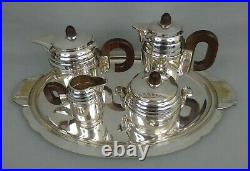 Service à thé et café en métal argenté art déco 1930