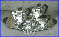 Service café WMF Metallwarenfabrik coffee set métal argenté art deco silverplat