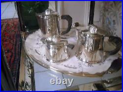 Service thé ou café en métal argenté Apollo art déco des années 1935