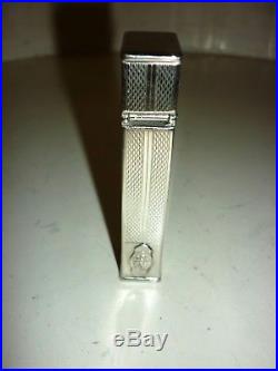 Superbe 30's Art Deco Patented Longfellow 45 Degré roulette Briquet métal argent