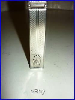 Superbe 30's Art Deco Patented Longfellow 45 Degré roulette Briquet métal argent