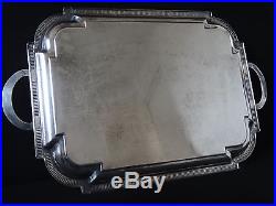 Superbe grand plateau Art déco poinçon métal argenté Old tray silver plated 1930