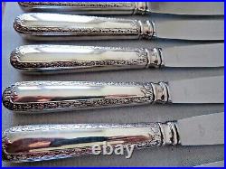 Superbe suite de12 Couteaux en métal argenté, Long 25 cm, St Médard
